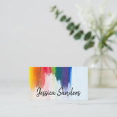 Bunt | Pinselstriche | künstlerisch Visitenkarte (Stehend Vorderseite)