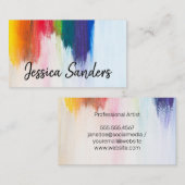 Bunt | Pinselstriche | künstlerisch Visitenkarte (Vorne/Hinten)