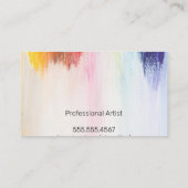 Bunt | Pinselstriche | Palette und Pinsel Visitenkarte (Rückseite)