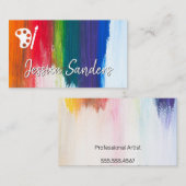 Bunt | Pinselstriche | Palette und Pinsel Visitenkarte (Vorne/Hinten)