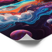 bunt psychedelisches Raumplakat ai generierte Kuns Poster (Ecke)