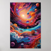 bunt psychedelisches Raumplakat ai generierte Kuns Poster (Vorne)