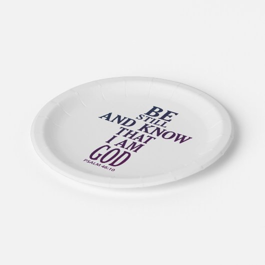 bunt SEIN NOCH UND WEISS, DASS ICH GOTT BIN | Pappteller (Schrägansicht)