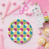 Bunt | SOMMERFARBEN | Quadranten | Geometrisch Pappteller (Party)