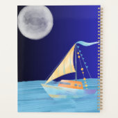 Bunt Sonne Mond Ozean Segelboot Planer (Rückseite)