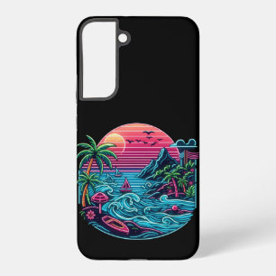 Bunt. Tropisches/Hawaiianisches Neon Samsung Galaxy Hülle