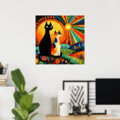 Bunt und lustig, zwei Katzen, Poster (Heimbüro)