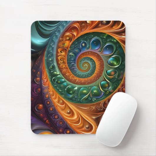 bunt und modern, design in Spiralenform Mousepad (Mit Mouse)