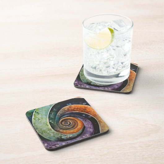 bunt und modern, design mit Spirale Getränkeuntersetzer (Rechte Seite)