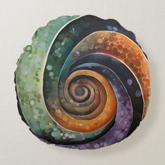bunt und modern, design mit Spirale Rundes Kissen