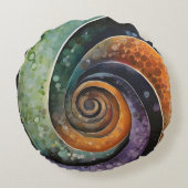 bunt und modern, design mit Spirale Rundes Kissen (Rückseite)