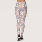 bunt Unicorn Regenbogenballonmuster für sie Leggings (Rückseite)