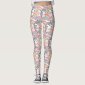 bunt Unicorn Regenbogenballonmuster für sie Leggings (Vorderseite)
