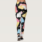 bunt Unicorn Regenbogenballonmuster für sie Leggings (Rückseite)