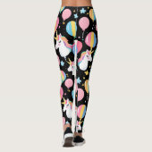 bunt Unicorn Regenbogenballonmuster für sie Leggings (Rückseite)