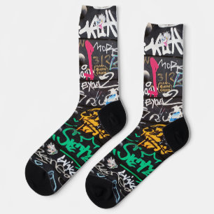 bunt verrückte Schriften Socken