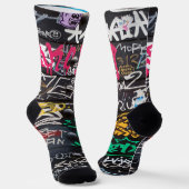 bunt verrückte Schriften Socken (Gewinkelt)