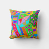 bunt verrücktes Muster moderne Kunst hippy Kissen (Vorderseite)