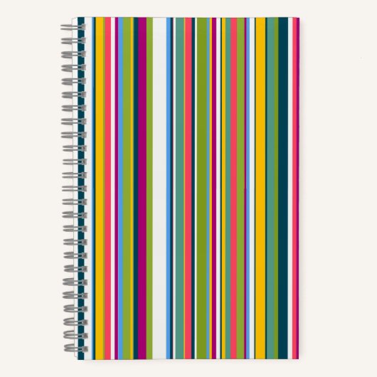 Bunt vertikal gestreiftes Notizbuch (Vorderseite)