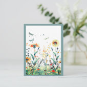 Bunt | WILDBLUMEN Postkarte (Stehend Vorderseite)