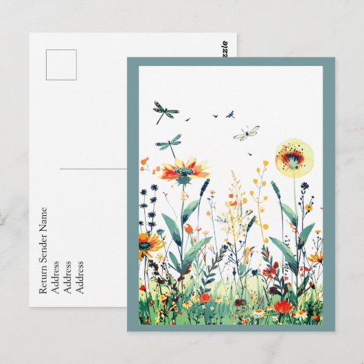 Bunt | WILDBLUMEN Postkarte (Vorne/Hinten)