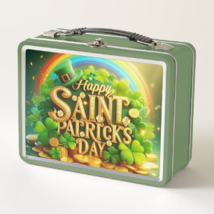 Bunt, wunderlich Regenbogen Saint Patrick's Day Metall Brotdose