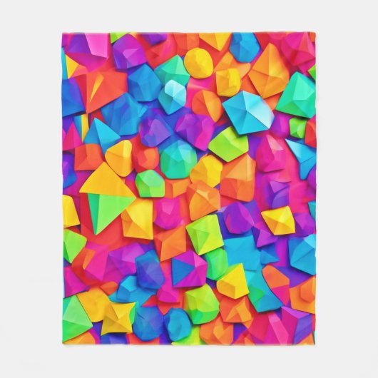 Bunt zusammengewürfelte Formen Fleecedecke (Vorderseite)