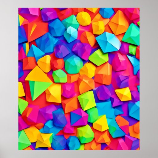 Bunt zusammengewürfelte Formen Poster (Vorne)