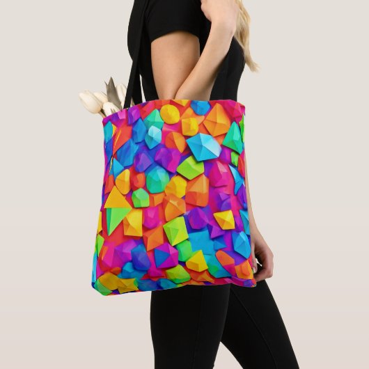 Bunt zusammengewürfelte Formen Tasche (Von Nahem)