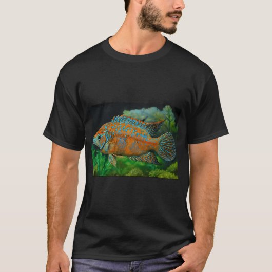Buntbarsch mit schwarzer Kante T-Shirt (Vorderseite)