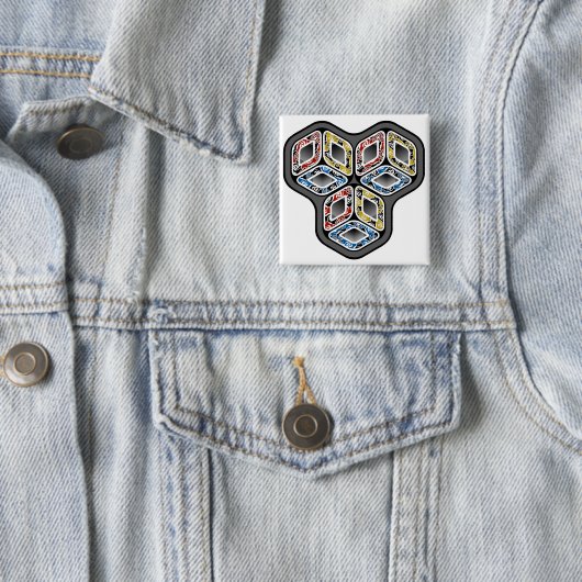 Bunte 3-D Würfel Button (Beispiel)