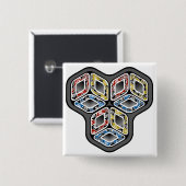 Bunte 3-D Würfel Button (Vorne & Hinten)