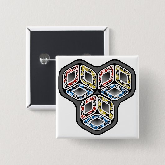 Bunte 3-D Würfel Button (Vorne & Hinten)