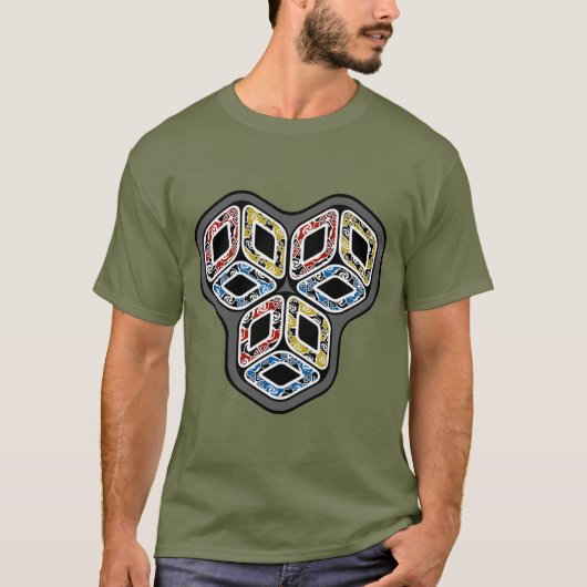 Bunte 3-D Würfel T-Shirt (Vorderseite)
