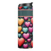 Bunte 3D Herzen Muster Thermosbecher (Nach links gedreht)