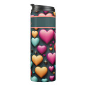 Bunte 3D Herzen Muster Thermosbecher (Nach rechts gedreht)