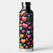 Bunte 3D Herzen Muster Trinkflasche (Rechts)