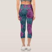 bunte 3D-Peony Capri Leggings (Rückseite)