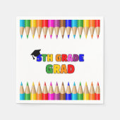 Bunte 5. Grade Graduation Party Serviette (Vorderseite)