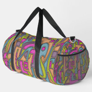 Bunte 60er Mod Geometrisch Abstrakt Duffle Bag
