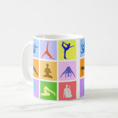 Bunte 9 Yoga-Pose-Kaffee-Tasse Kaffeetasse (Vorderseite Links)