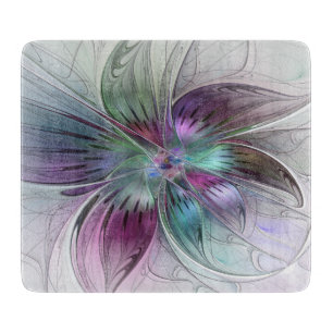Bunte abstrakte Blume moderne florale Fractal-Kuns Schneidebrett
