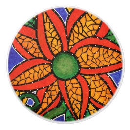 Bunte abstrakte Blumen-helle Farben Keramikknauf