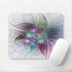 Bunte abstrakte Blumen moderne florale Fractal-Kun Mousepad
