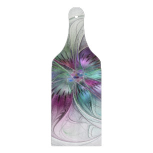 Bunte abstrakte Blumen moderne florale Fractal-Kun Schneidebrett