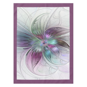 Bunte abstrakte Blumen moderne florale Fractal-Kun Tischdecke