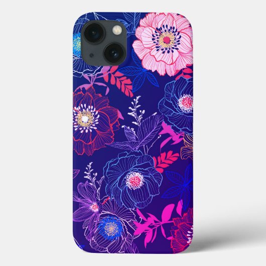 Bunte abstrakte Blumengestaltung Case-Mate iPhone Hülle (Rückseite)