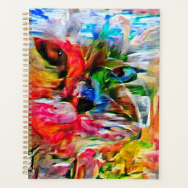 Bunte abstrakte expressionistische Katzenkunst dru Planer