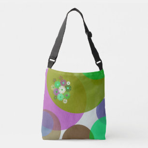 Bunte abstrakte florale Kreise Tote Bag Tragetaschen Mit Langen Trägern