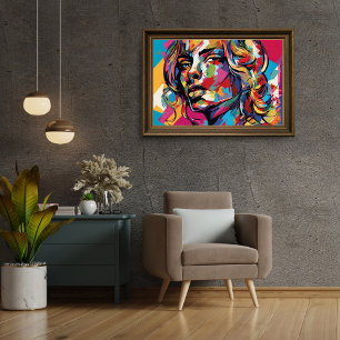 Bunte abstrakte Frauen-Pop-Art-Gestaltung Poster